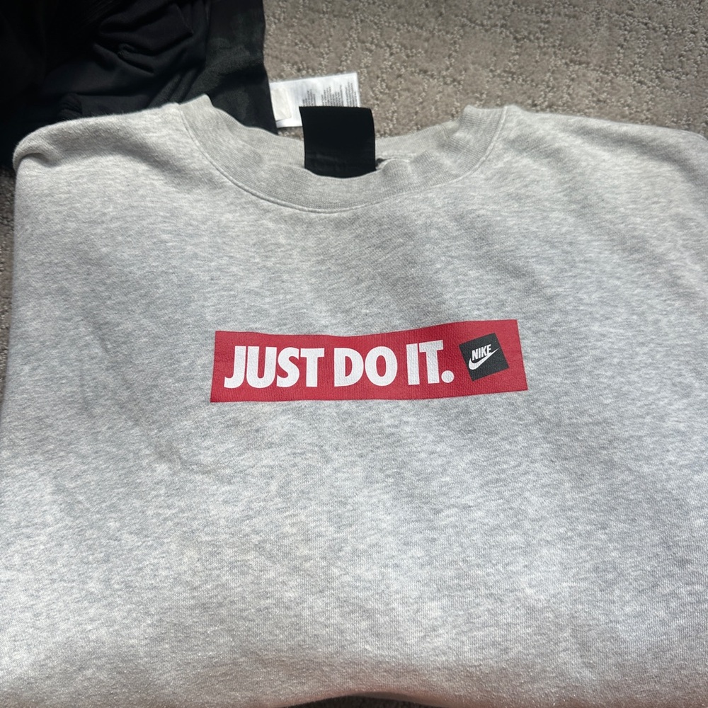 Nike Heather Gray Sweatshirt with Red Graphic